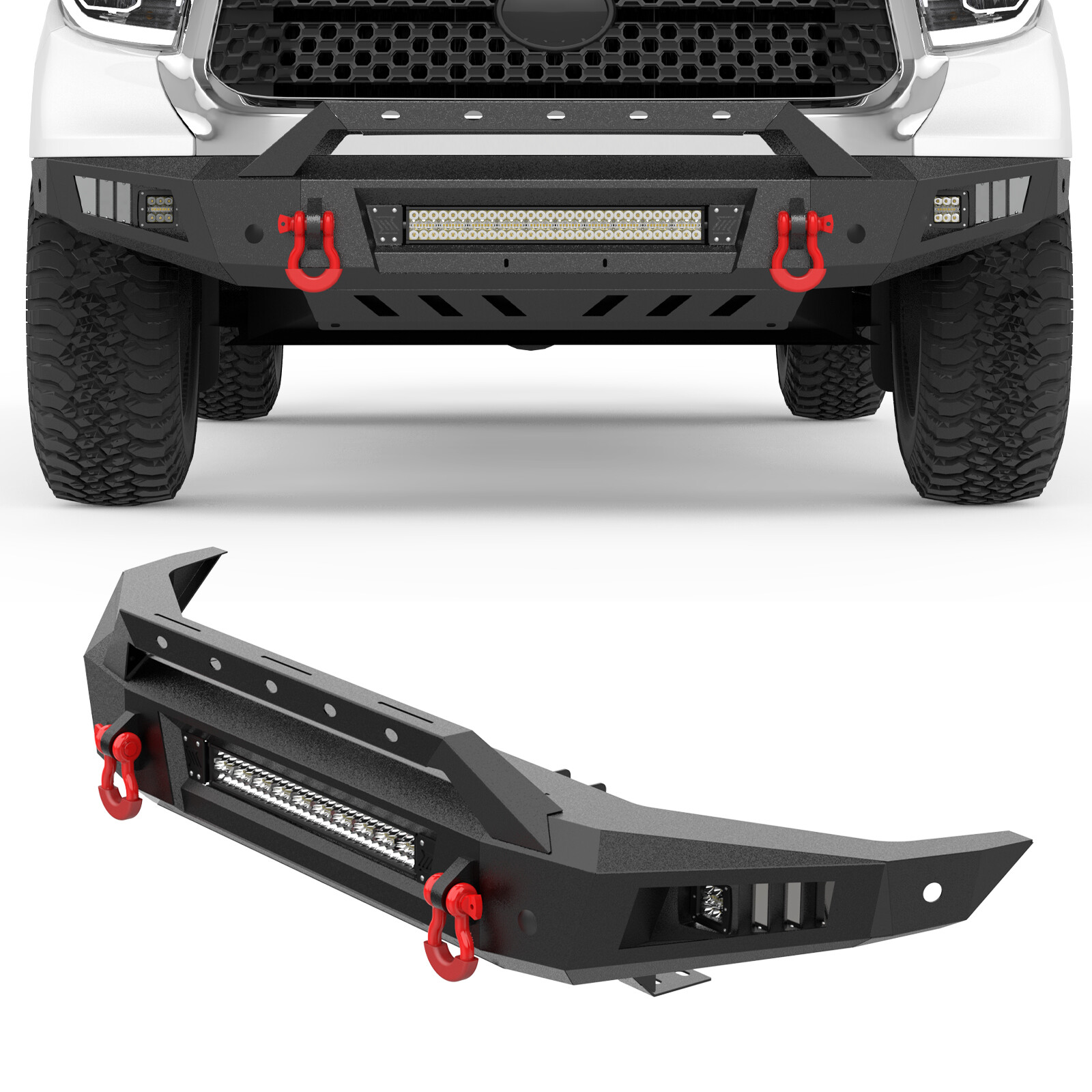 New For 2014-2021 Toyota Tundra Front Bumper W/ Sensor Holes & LED Lights