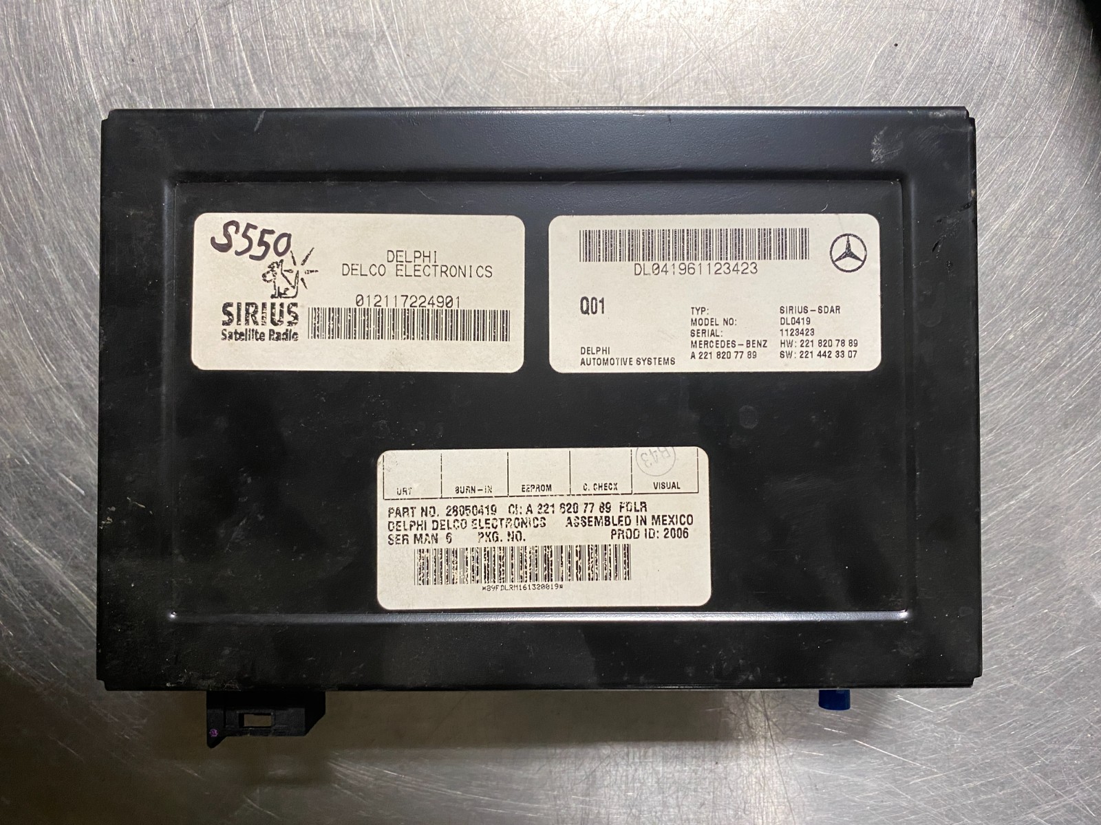 2007-2008 Mercedes-Benz S600 S550 Radio Receiver Control 28050419 Module