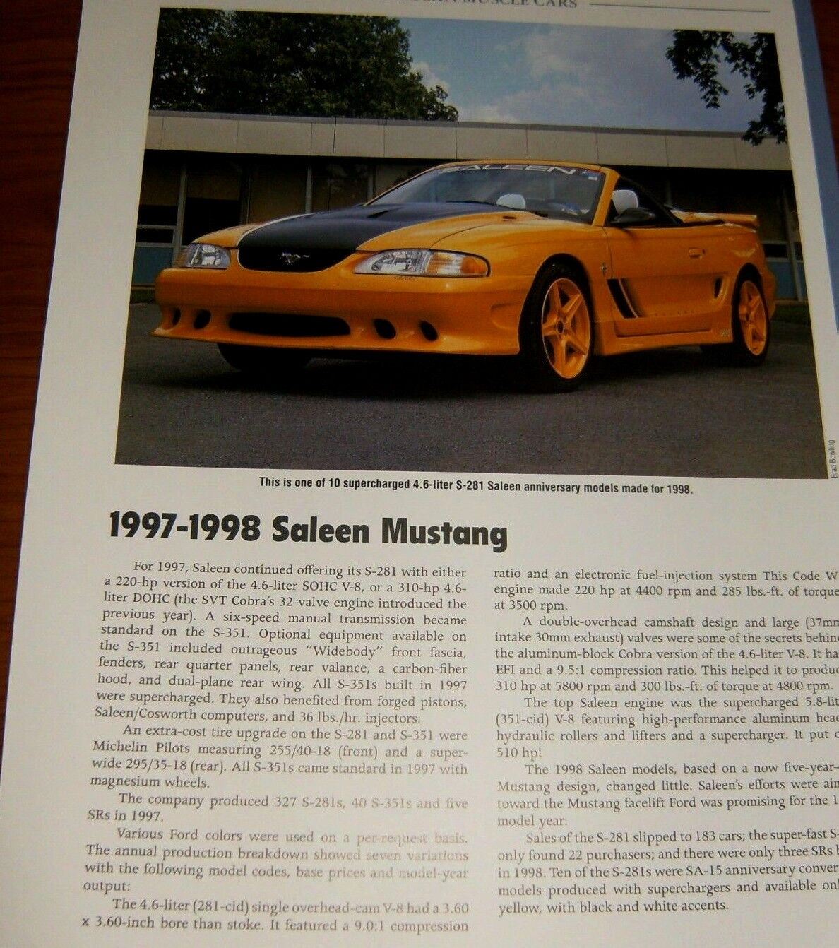 1997-98 Saleen Mustang S-351 Specs Info Photo 97 1998 Convertible S351 S-281