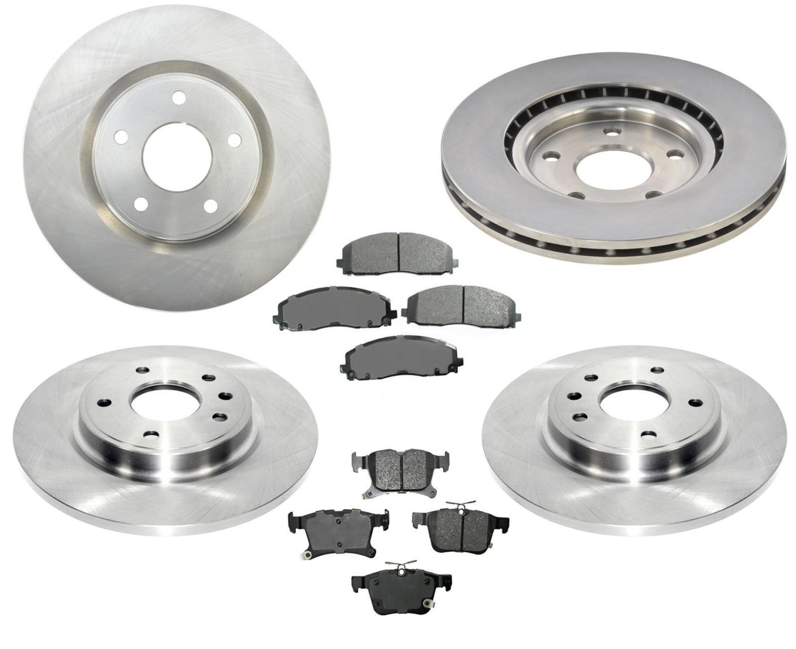 Front Rr Disc Brake Brake Rotors & Ceramic Pads For 17-23 FWD Chrysler Pacifica