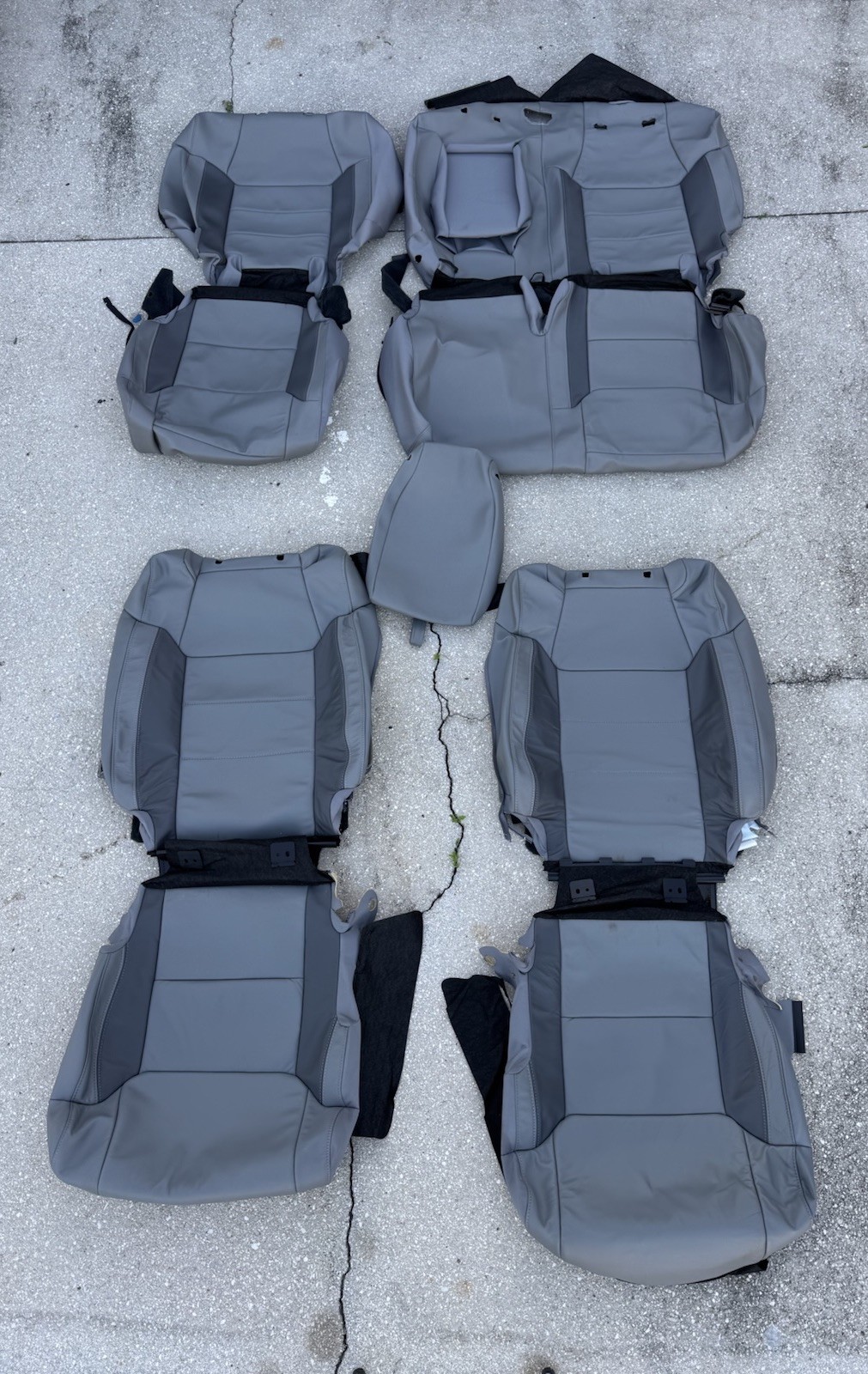 2017-2021 Toyota Tundra Limited Double Cab Leather Seat Covers Gray OEM