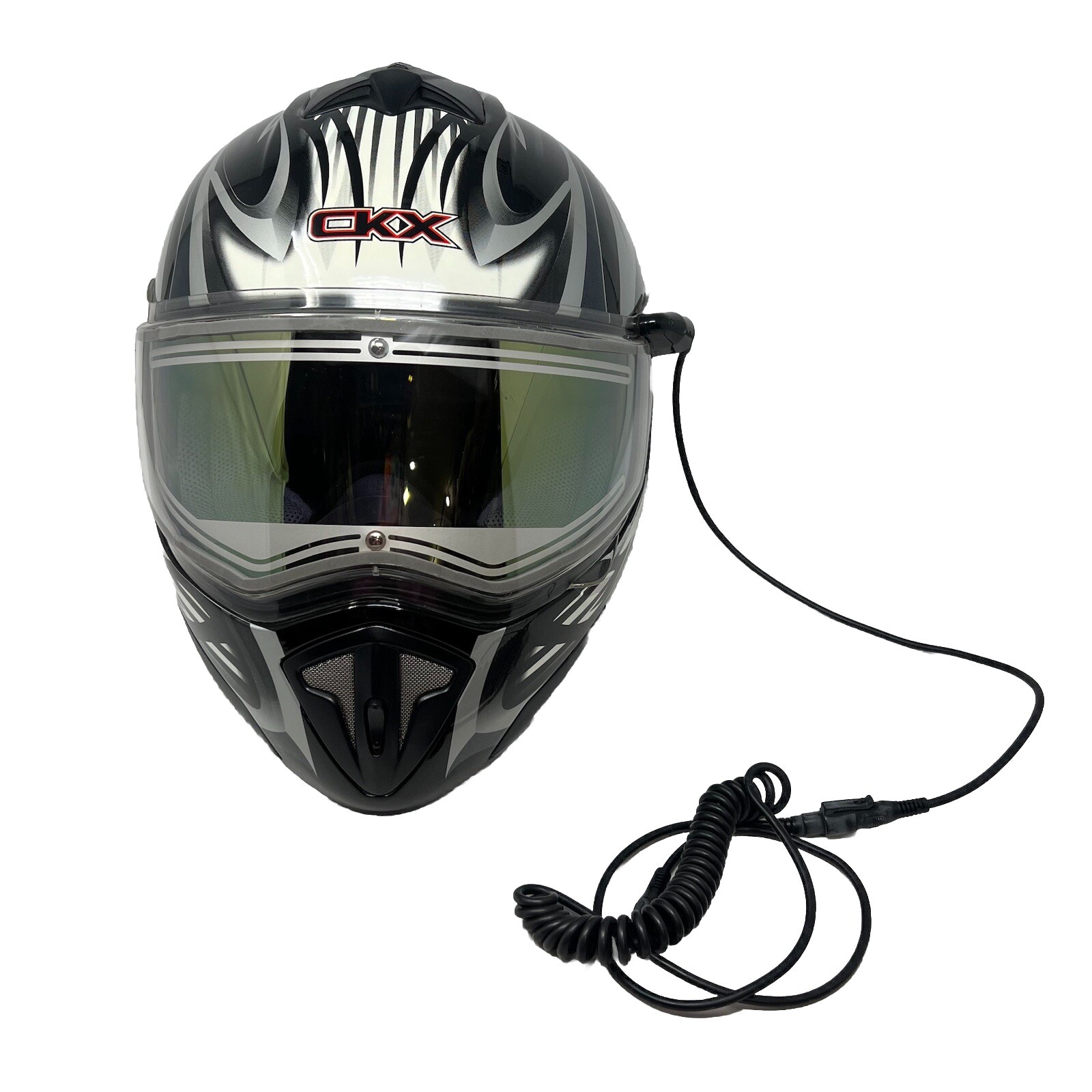 CKX Full Face Helmet Blade Black/White w/Electric Shield CKX Full Face Helmet Blade Black/White w/Electric Shield