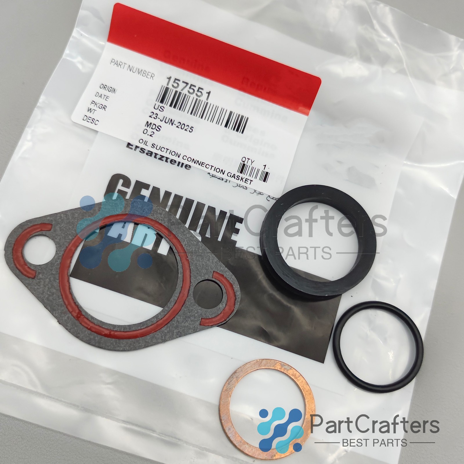Oil Pan Gasket Transfer Tube Oring Kit For Cummins NT855 N14 67946 157551 302984