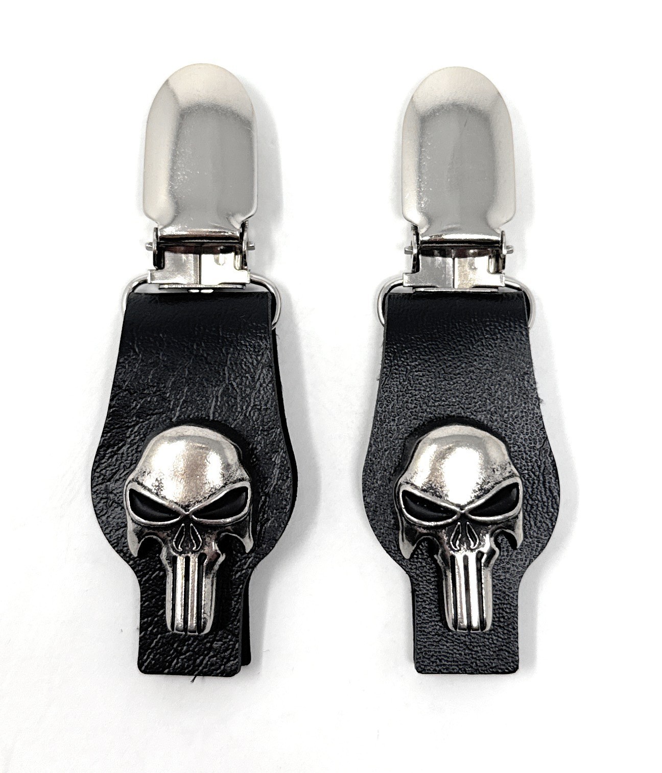 Warhawk Redesigned PUNISHER SKULL Boot Clip Pant Clamp for Bikers USA 122-28N