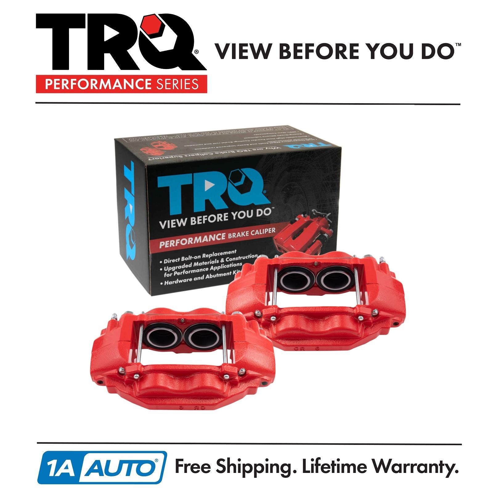 TRQ Performance Front Brake Caliper Set Fits 16-2019 Toyota Sequoia 16-18 Tundra