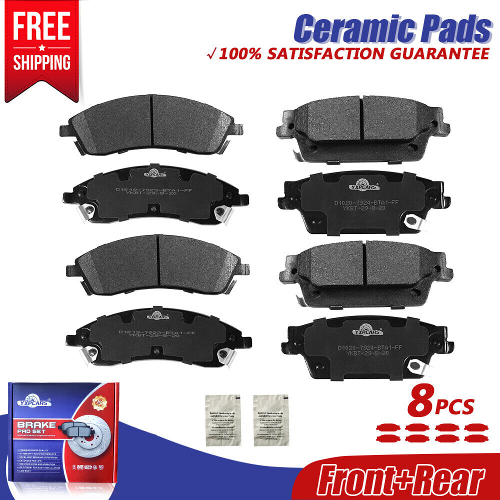 Front and Rear Ceramic Brake Pads for 2005-2008 Cadillac STS 4 Wheel ABS Brakes