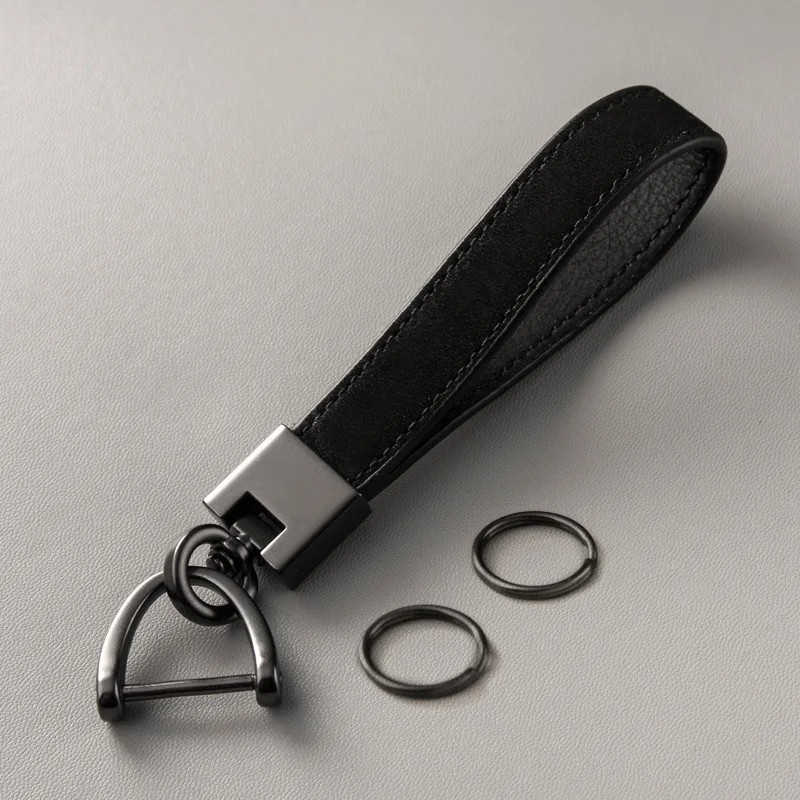 Car Keychain Genuine Leather Key Ring Luxury Key Chain Buckle Car Accessories