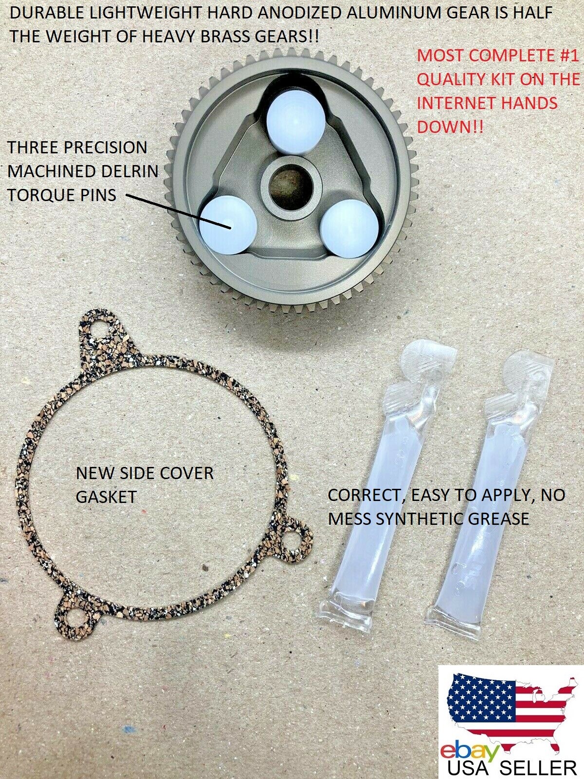1988-2002 Lotus Esprit Elan Headlight Motor Aluminum Gear Kit W/ Instructions