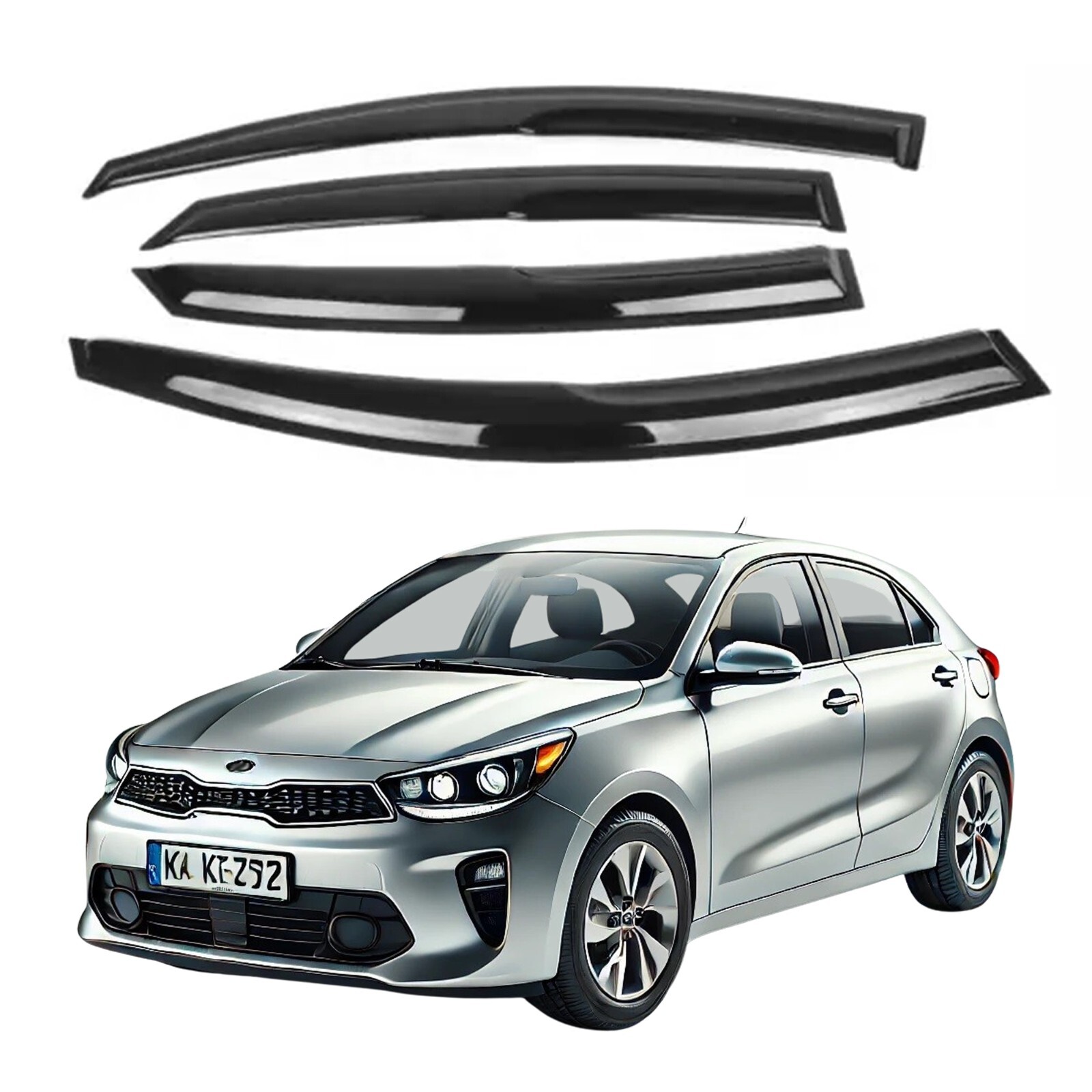 Fits Kia Rio SEDAN 2018-2023 Side Window Visor Sun Rain Deflector Guard Thicken