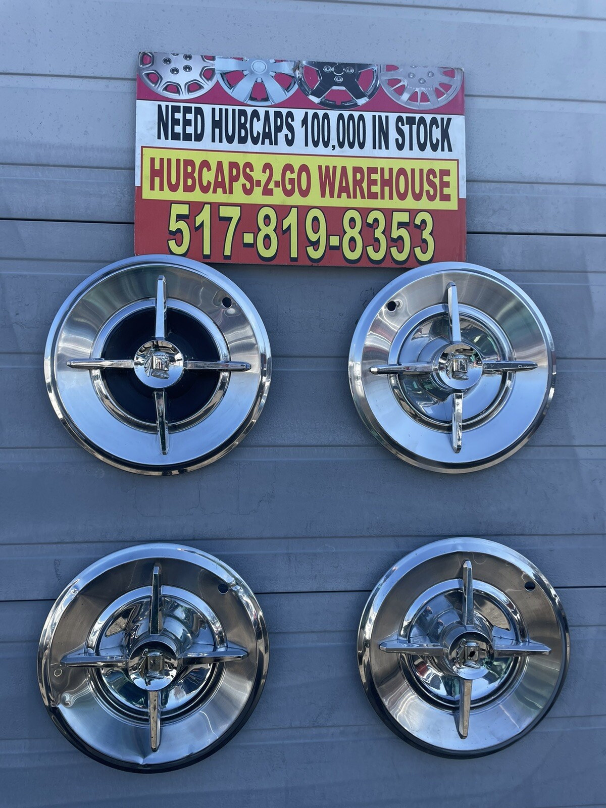 1957-58 Dodge Royal Lancer Used 14”Hubcaps Rare Oem Convertible Beautiful Set 4