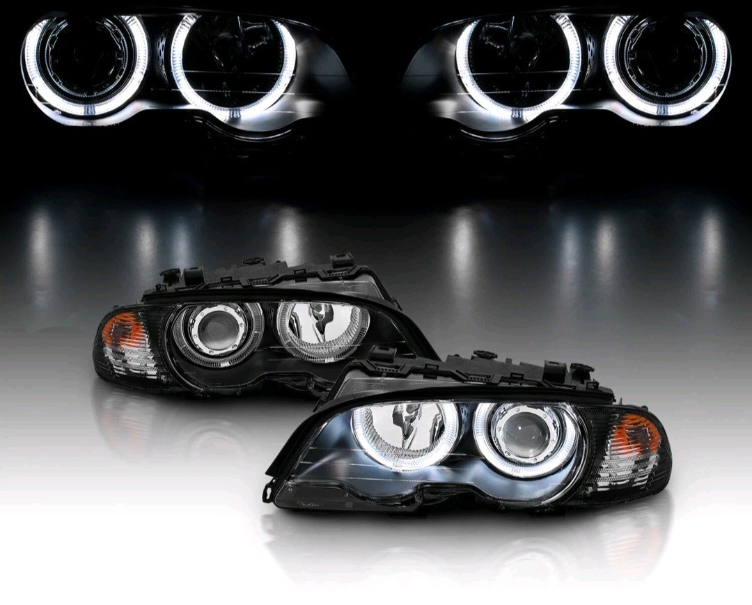 2000-2003 Dual Halo Xenon Projector Headlights Pair For BMW E46 3-Series Coupe 2000-2003 Dual Halo Xenon Projector Headlights Pair For BMW E46 3-Series Coupe