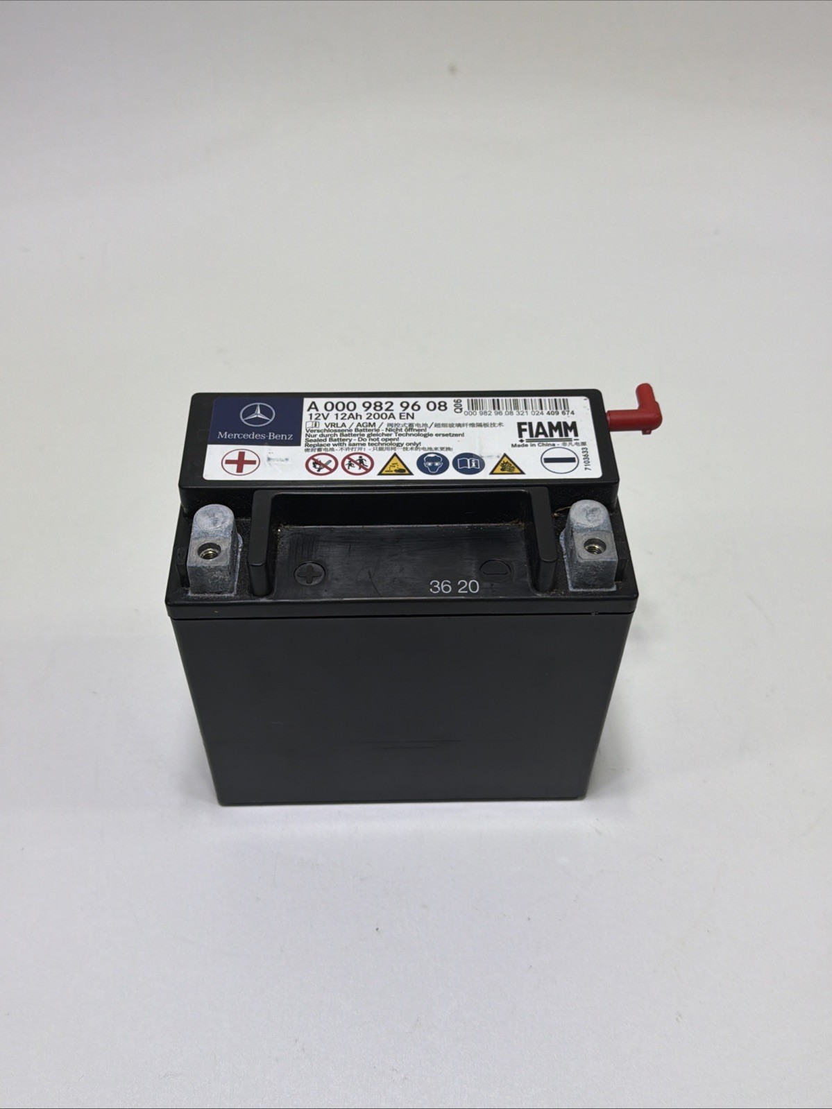 Mercedes Benz A0009829608 12V 12Ah 200A Auxiliary Aux Battery W222 W212 CLA OEM