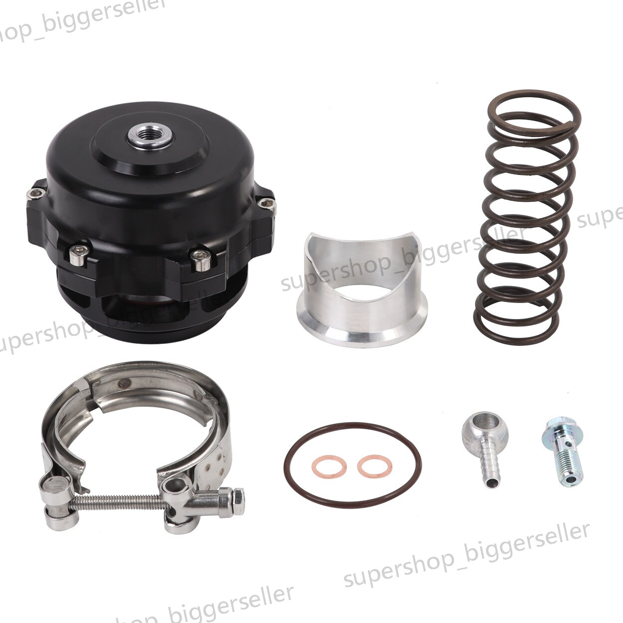 Universal Aluminum 50mm Blow Off Valve Dump Valve BOV with V-band Flange Black