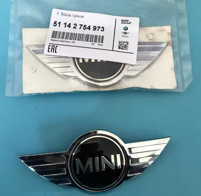 2X Mini Badge Front Bonnet Rear Boot Chrome Metal Sticker Hood Cooper⚡