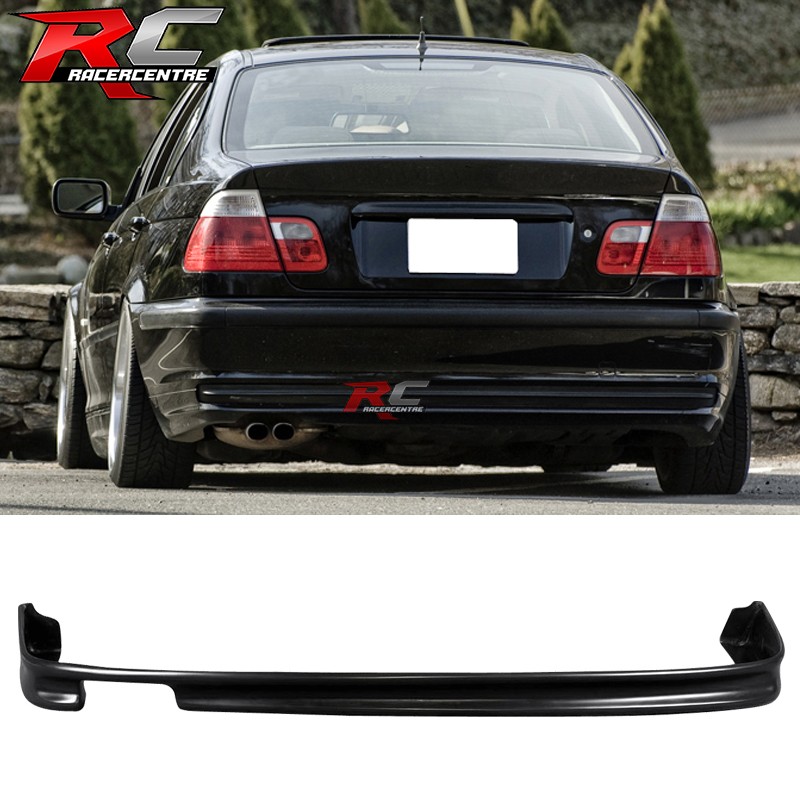 Fit 99-01 E46 4 Door Sedan Type-H Rear Bumper Lip Spoiler Unpainted Black PU