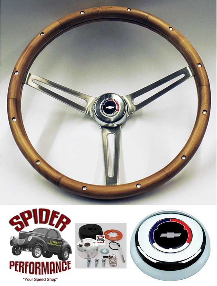 1957-1963 Chevrolet wood steering wheel CLASSIC BOWTIE 15\