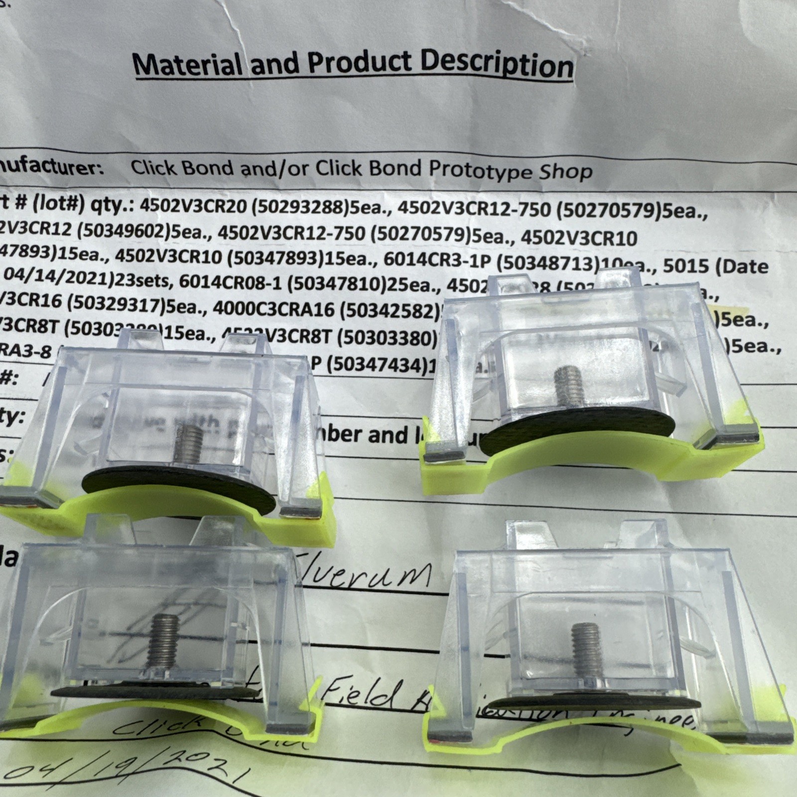 (4) Click Bond CB4000C3CRA8 Stud 1/2\ (4) Click Bond CB4000C3CRA8 Stud 1/2\
