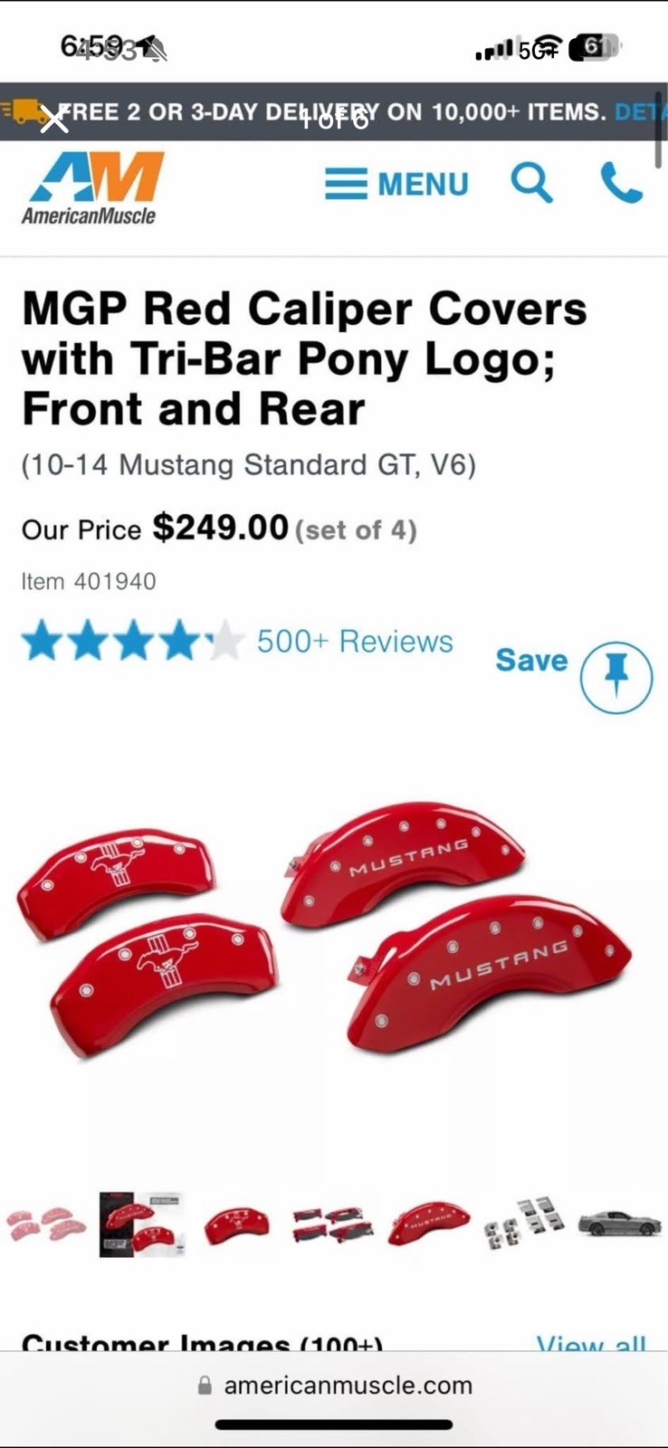 MGP Red Caliper Covers With Tri-Bar Pony Logo Front And Rear For Mustangs 10-14 MGP Red Caliper Covers With Tri-Bar Pony Logo Front And Rear For Mustangs 10-14