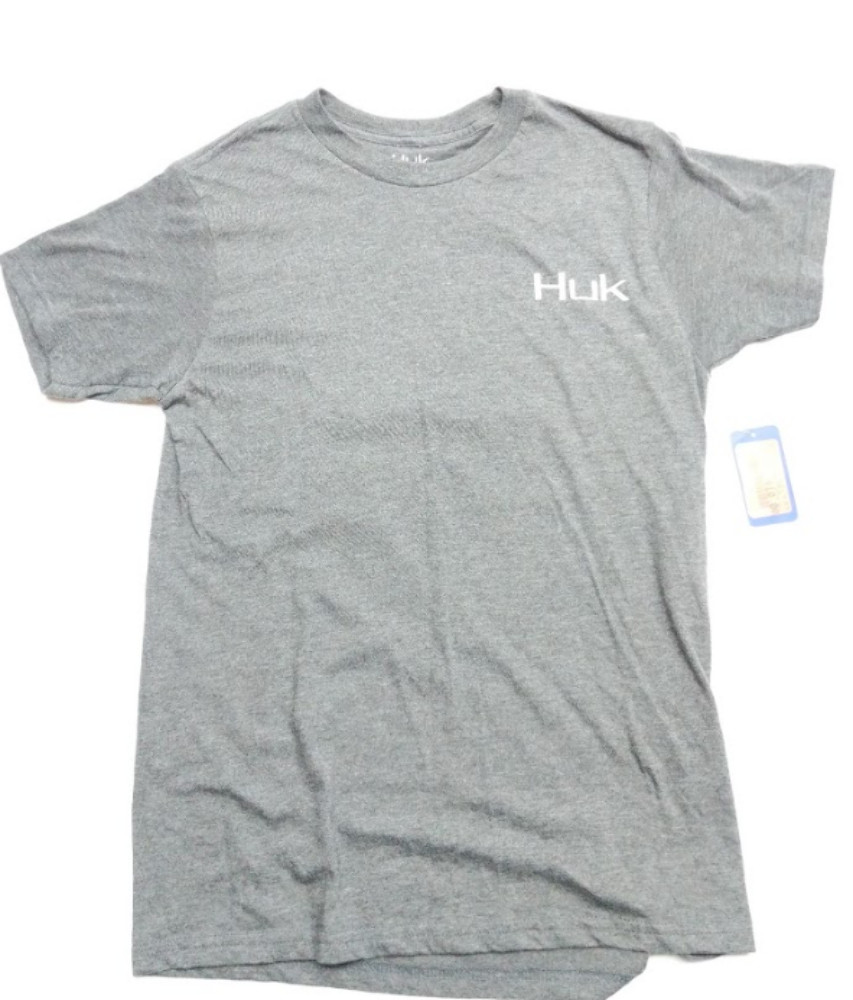 Huk Bass Boat Shield Shirt S SMALL Dark Grey H1000162-025-S