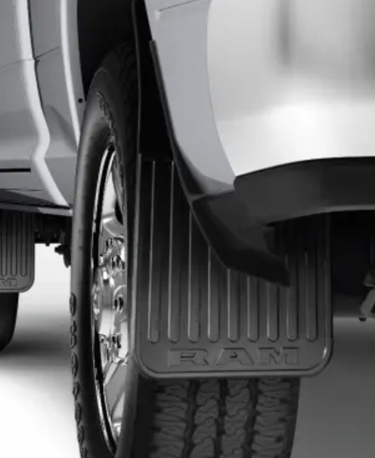 82215928AB RAM 2500 3500 Rubber Splash Guards Front W/ Flares (2019-2024) Mopar 82215928AB RAM 2500 3500 Rubber Splash Guards Front W/ Flares (2019-2024) Mopar