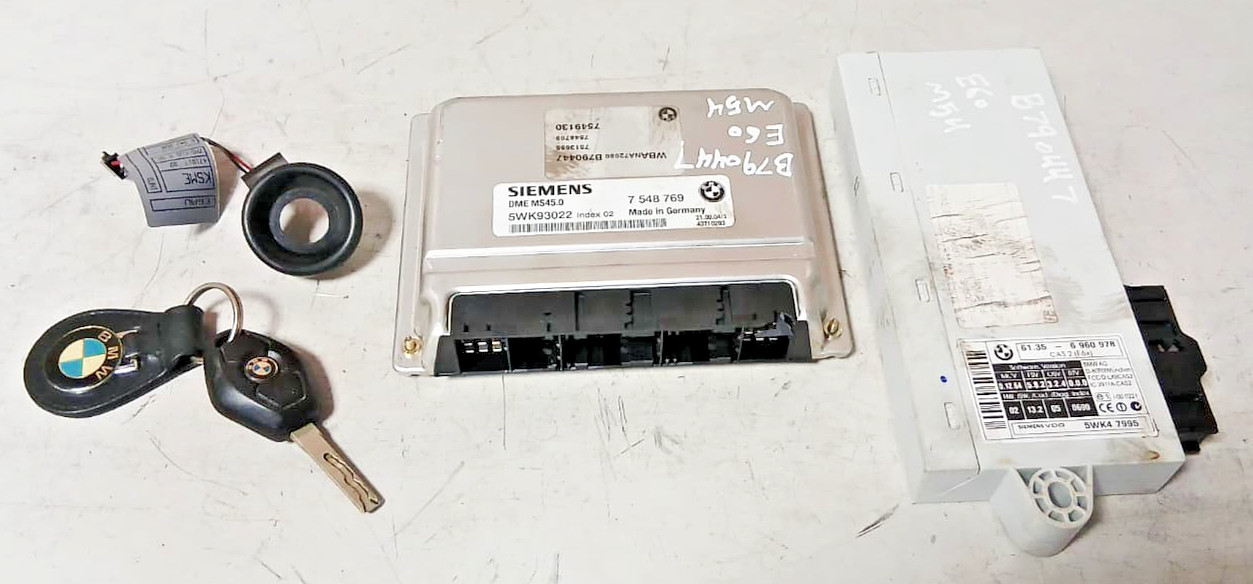BMW E60 N54 ECU  SET DME CAS MODULE WITH 2 KEYS & ELV OEM - 7548769