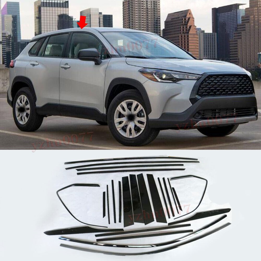 New For 2022-27 Toyota Corolla Cross black Window Sill Post Moulding Strip Trim New For 2022-27 Toyota Corolla Cross black Window Sill Post Moulding Strip Trim