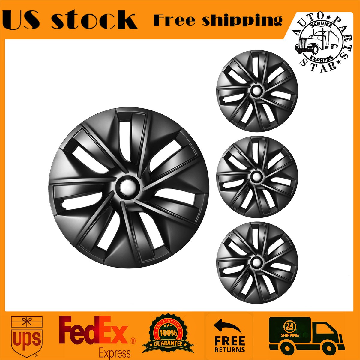 4PCS 19Inch Matte Black Wheel Covers Full Coverage for Tesla Model Y Hubcap 4PCS 19Inch Matte Black Wheel Covers Full Coverage for Tesla Model Y Hubcap