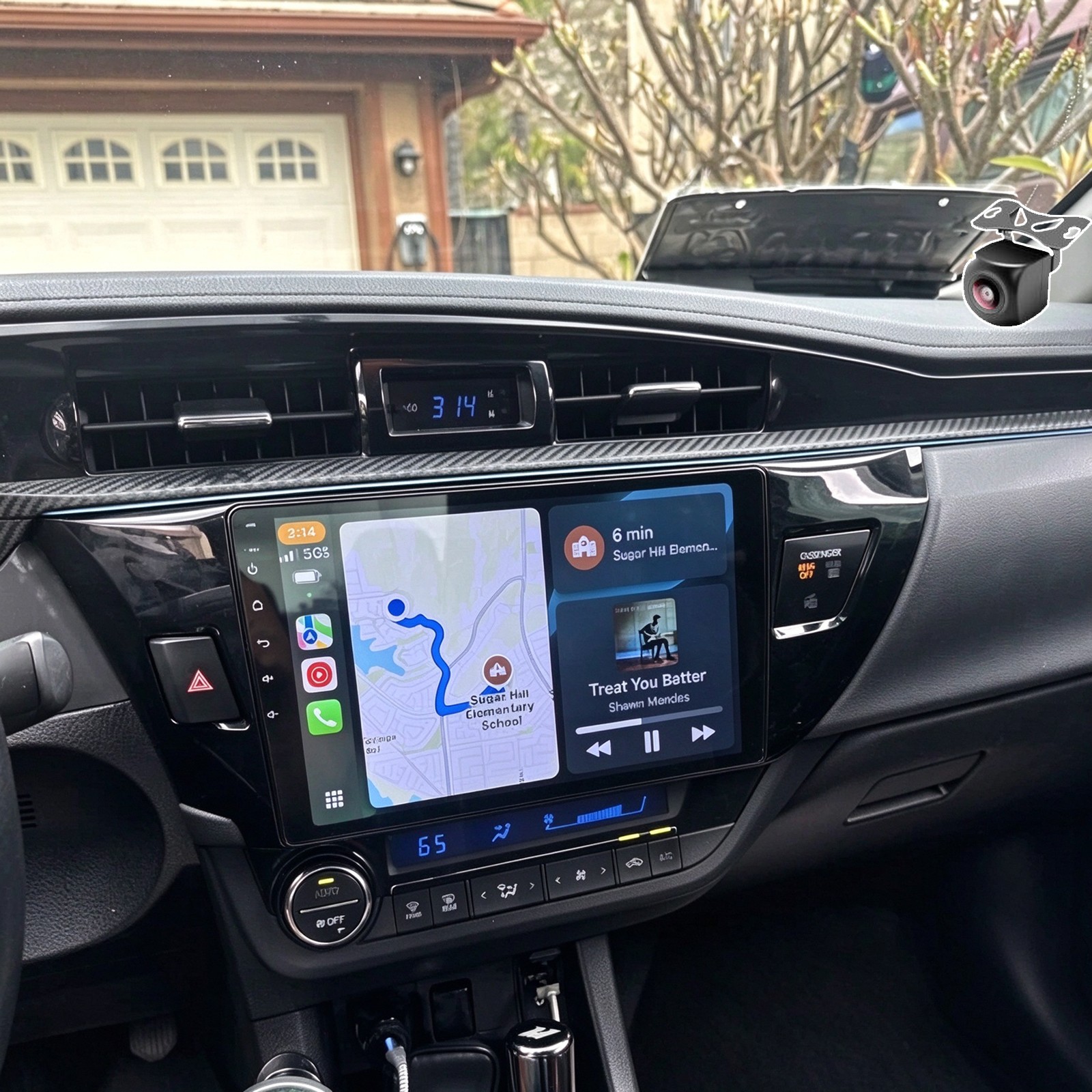 For Toyota Corolla 2014-2016 Android 16 Apple CarPlay GPS Car Stereo Radio Cam