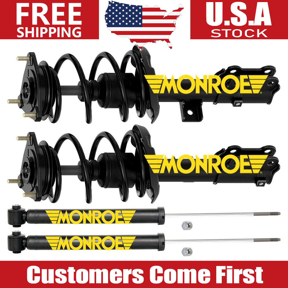 Complete Monroe Front Struts & Rear Shocks For 2014-2019 Kia Soul