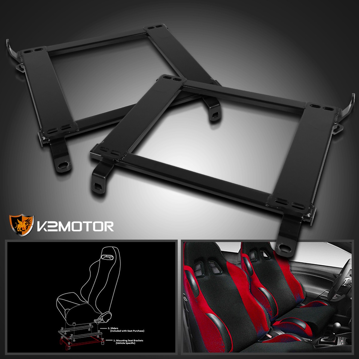 Fits 2002-2006 Acura RSX Racing Seats Mounting Brackets Base Rail Track L+R Fits 2002-2006 Acura RSX Racing Seats Mounting Brackets Base Rail Track L+R