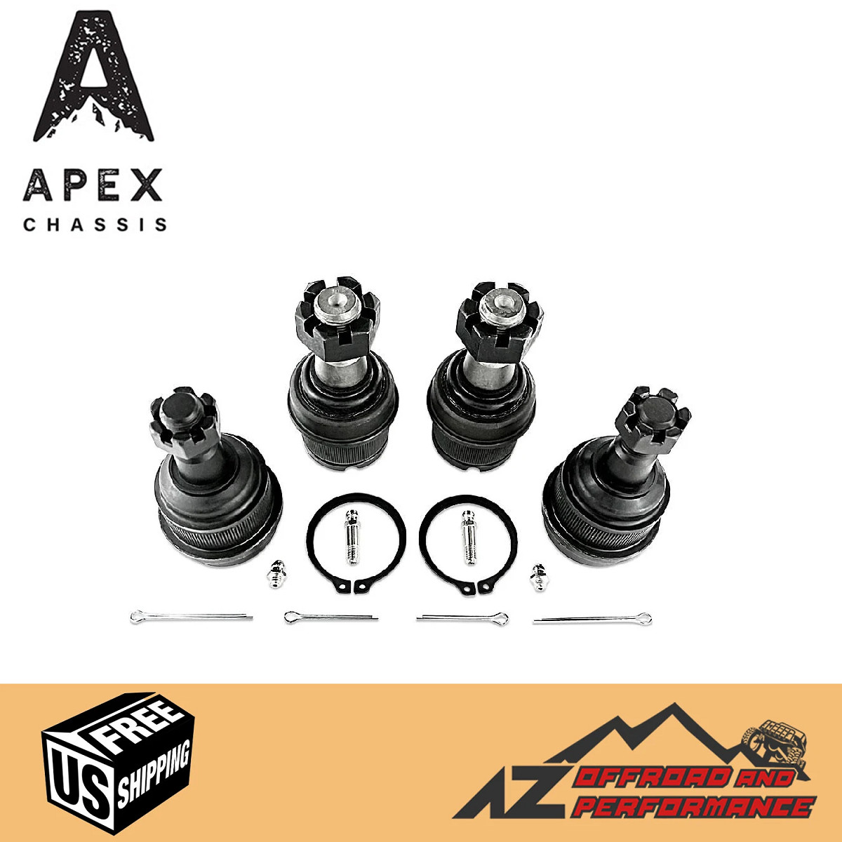 Apex Chassis Super HD Ball Joint Kit - Knurled for '03-'13 Ram 2500 / 3500 4WD Apex Chassis Super HD Ball Joint Kit - Knurled for '03-'13 Ram 2500 / 3500 4WD