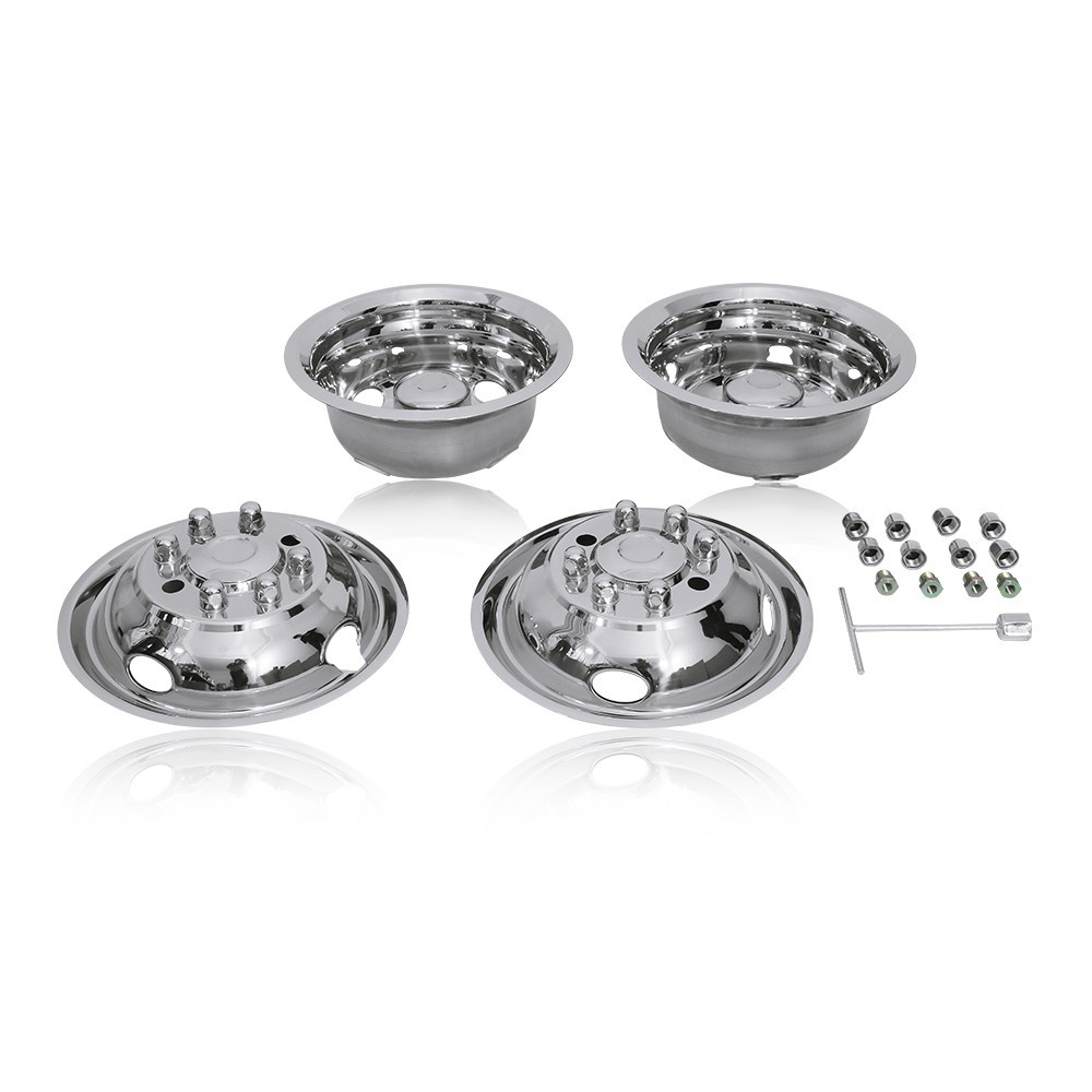 4 Ford E350/E450 Van 2008-2025 16'' Over The Lug Stainless Steel Wheel Simulator 4 Ford E350/E450 Van 2008-2025 16'' Over The Lug Stainless Steel Wheel Simulator