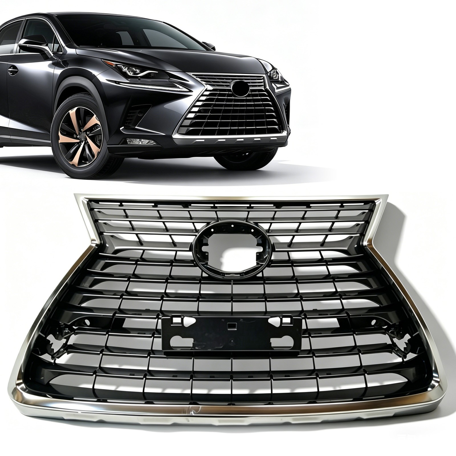 Fit 2018-2021 Lexus NX300h Hybrid Front Grille+Trim Molding Chrome 5310178140 US