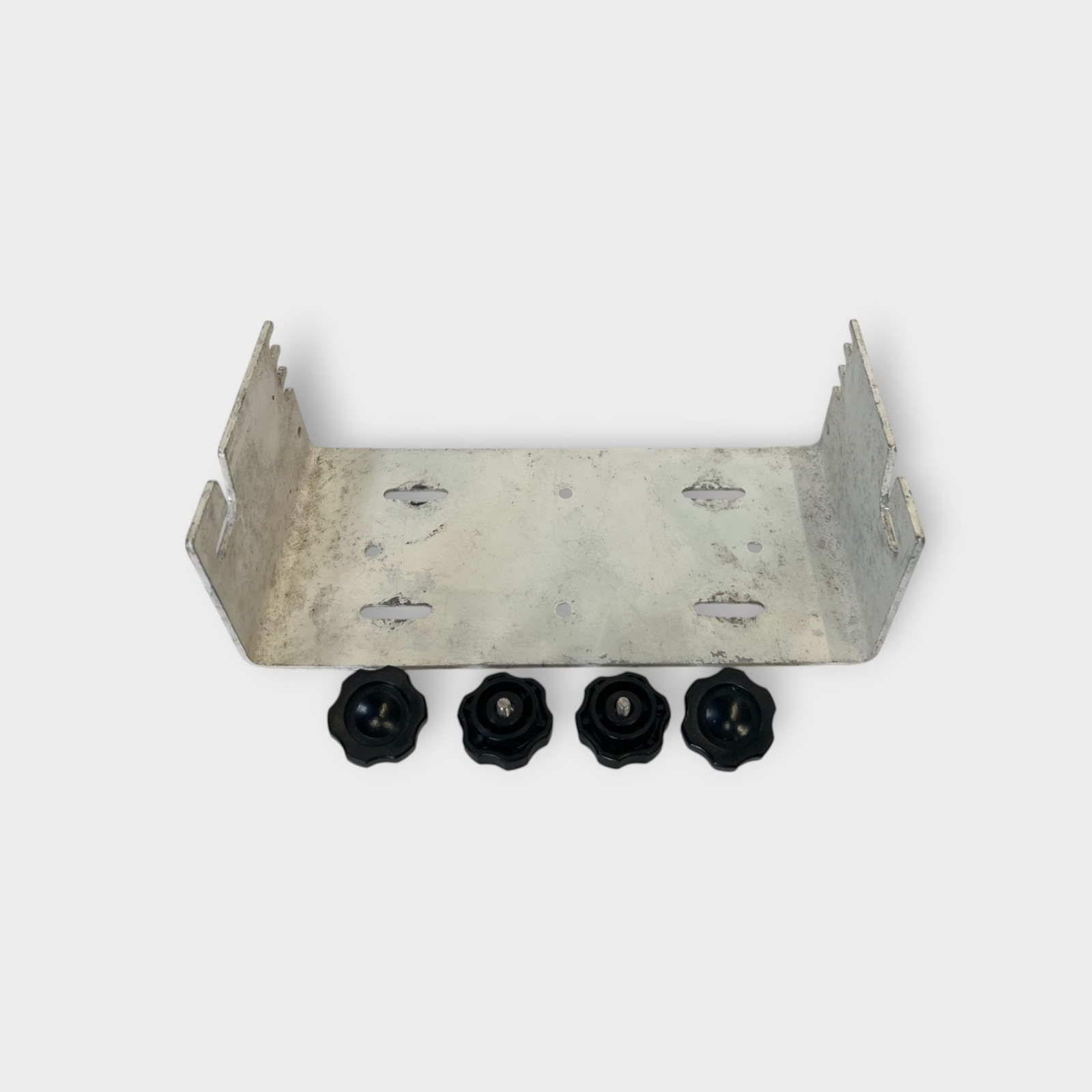 Icom Mounting Bracket & 4 Knobs for IC-M125 IC-M126 IC-M127 - White - Fair Cond