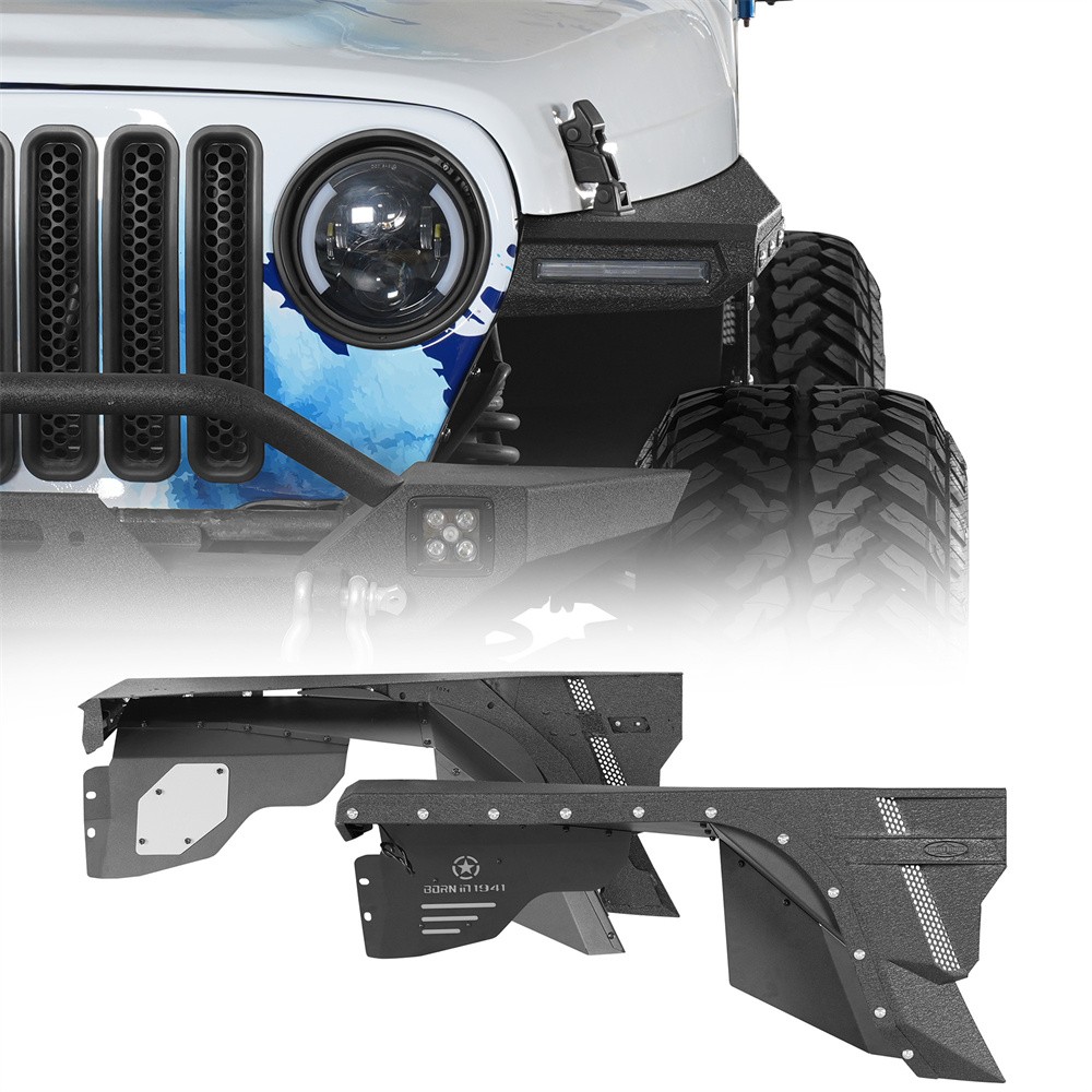 Front Fender Flares & Front Inner Fender Liners Kit For 97-06 Jeep Wrangler TJ
