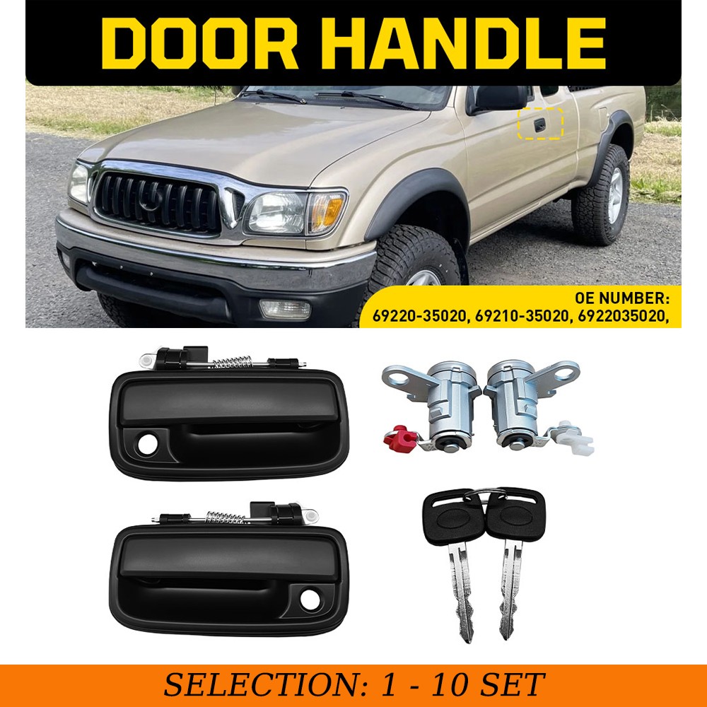 2-20 Outer Front Door Handles w/ Lock Cylinder LH RH Fit Toyota Tacoma 1995-2004