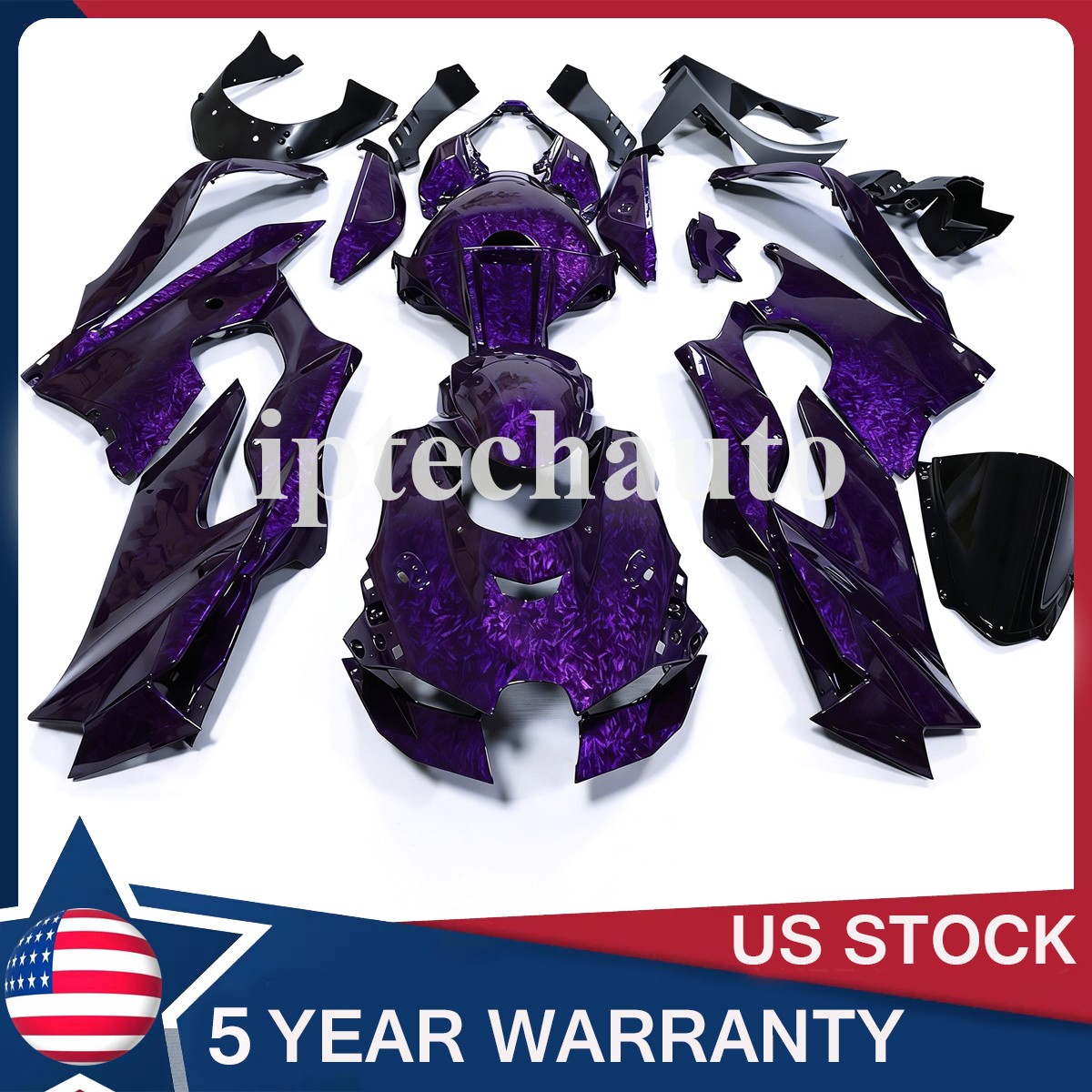 Purple Forged Carbon Fiber Fairing Kit & Tank For Kawasaki Ninja ZX10R 2021-2025