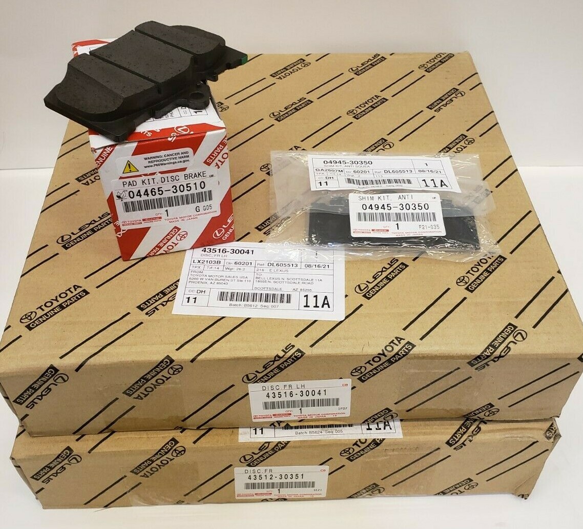 LEXUS OEM FRONT BRAKE PAD / SHIMS / ROTOR SET 2013-2018 GS350 / GS450H (AWD)
