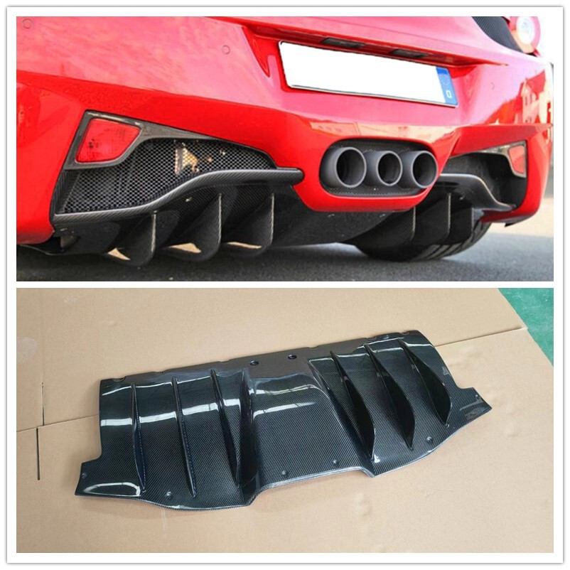 FOR FERRARI 458 ITALIA SPIDER CARBON FIBER REAR LIP BUMPER DIFFUSER V STY 10-15 FOR FERRARI 458 ITALIA SPIDER CARBON FIBER REAR LIP BUMPER DIFFUSER V STY 10-15