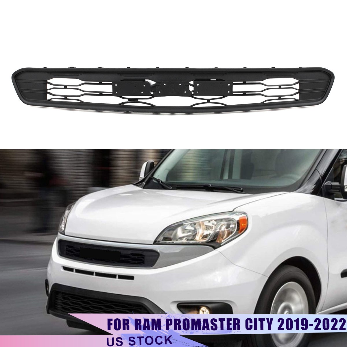 NEW Matte Black For Ram ProMaster City 2019-2022 Front Upper Grille Insert Mesh
