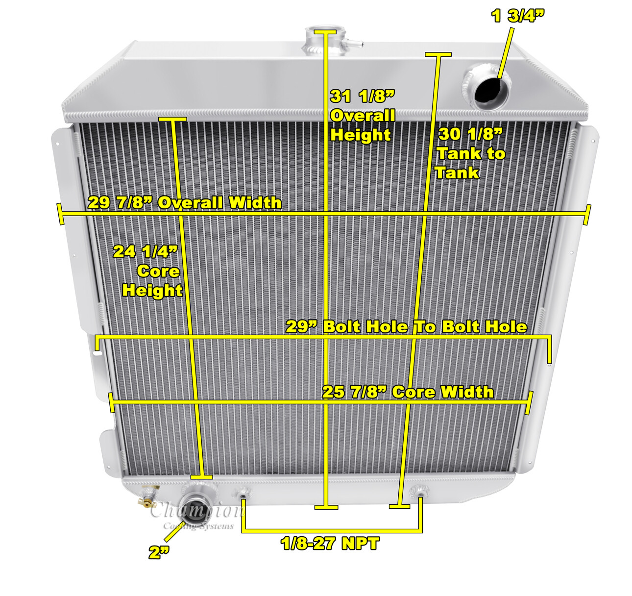 Alliant Champion 3 Row All Aluminum Radiator for 1978 1979 Ford Bronco V8 Engine