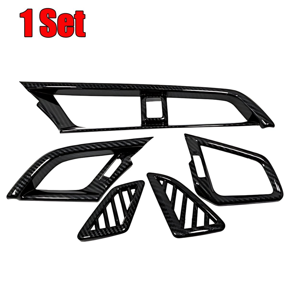 1-10x Carbon Fiber Interior Dashboard Air Vent Cover For Honda Civic 10th 16-20