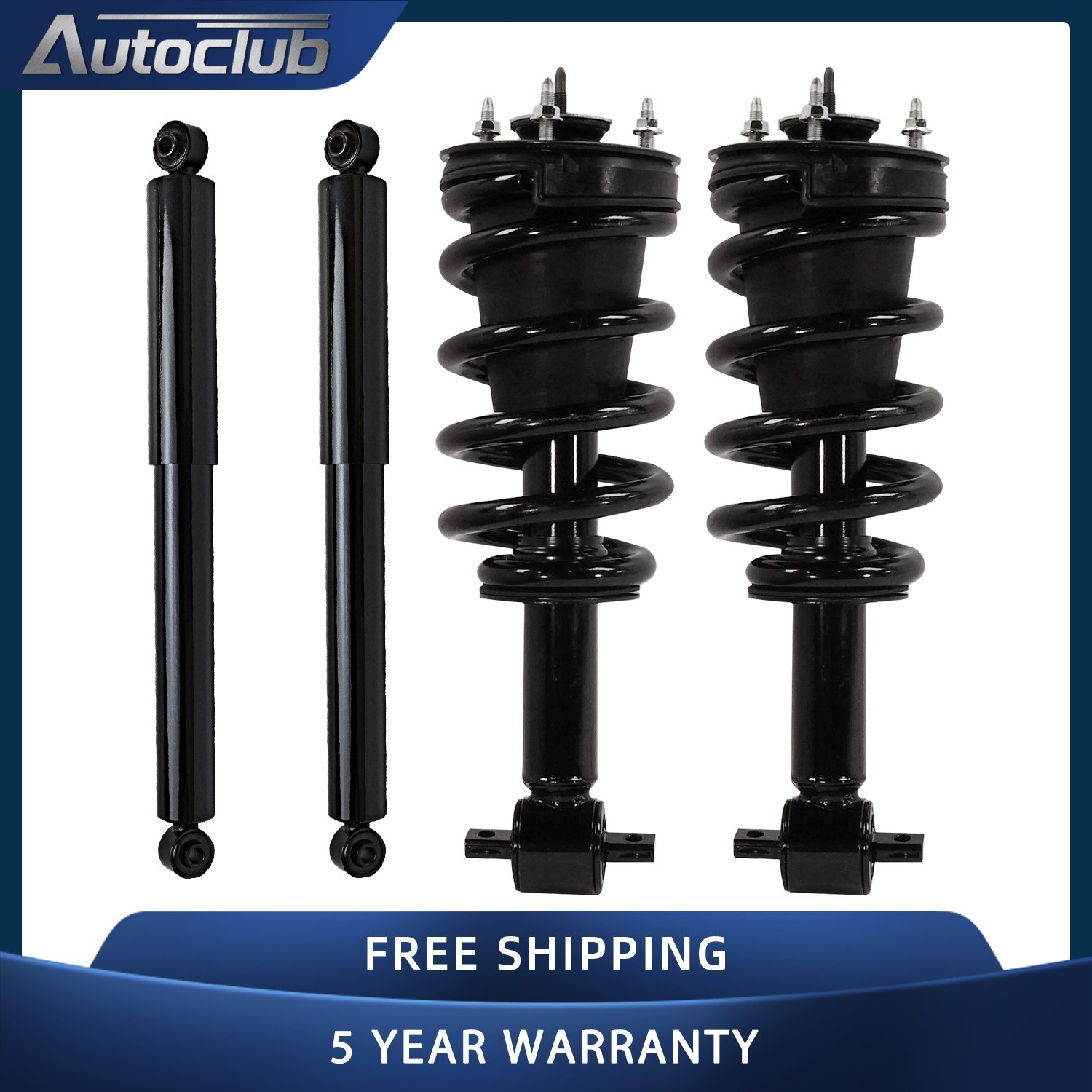 4WD Front Struts Coil Spring Rear Shocks Kit for 2014 - 18 Silverado Sierra 1500