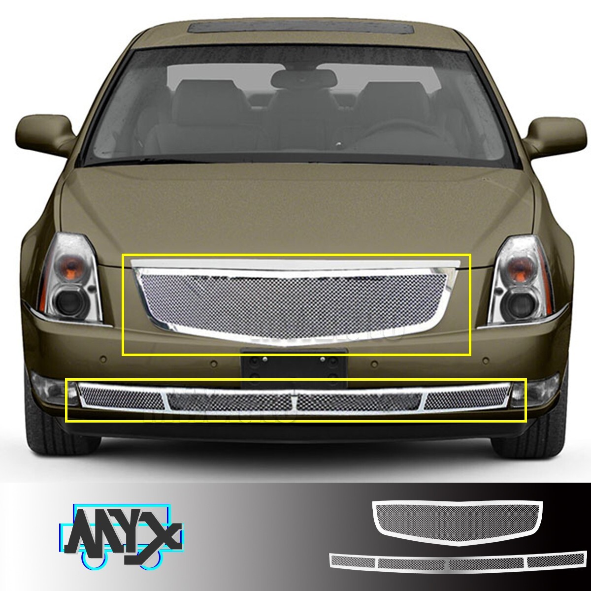 Grill Fits 2006-2011 Cadillac DTS Stainless Steel Chrome Wire Mesh Grille