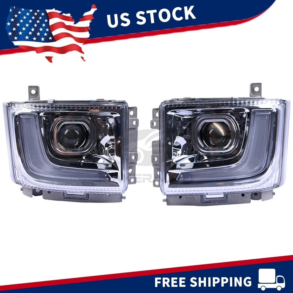 24V Pair For ISUZU NPR-HD NRR NQR 2023-24 Headlights Right & Left Side Headlamps