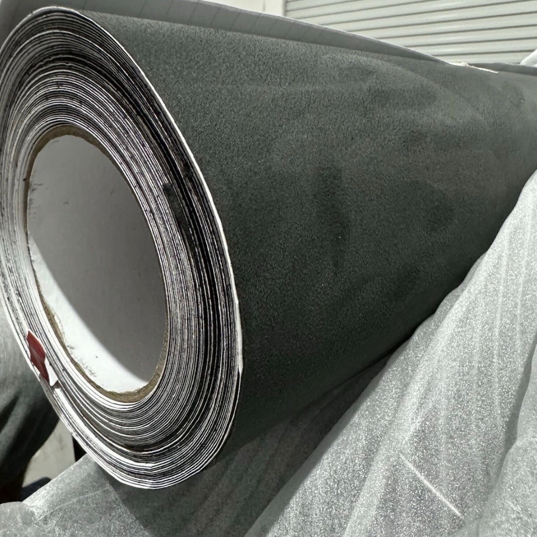 Self Adhesive Black Faux Suede Fabric Car Headliner Door Panel Dashboard Interio