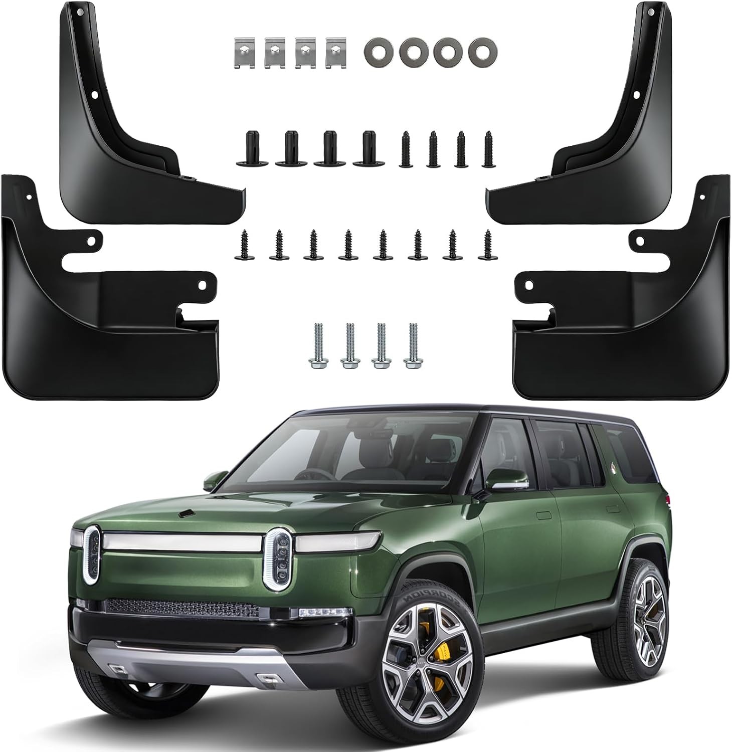 4PCS Truck Mud Flaps for Rivian R1S 2022-2026 Front & Rear Splash Guards