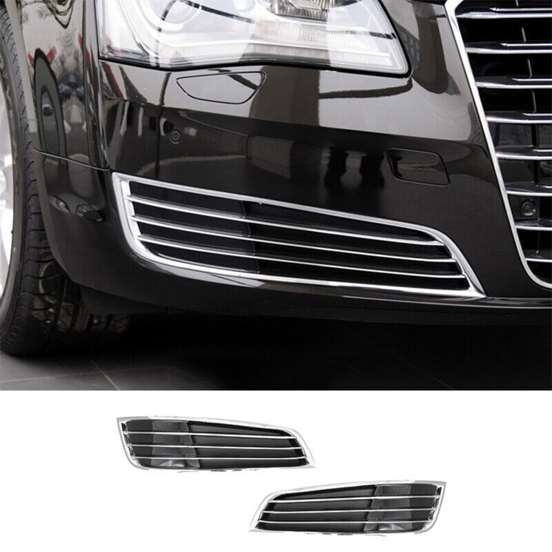 L+R For Audi A8 A8L D4 4H Front Fog Light Cover Lower Grille 2011 12 2013 2014