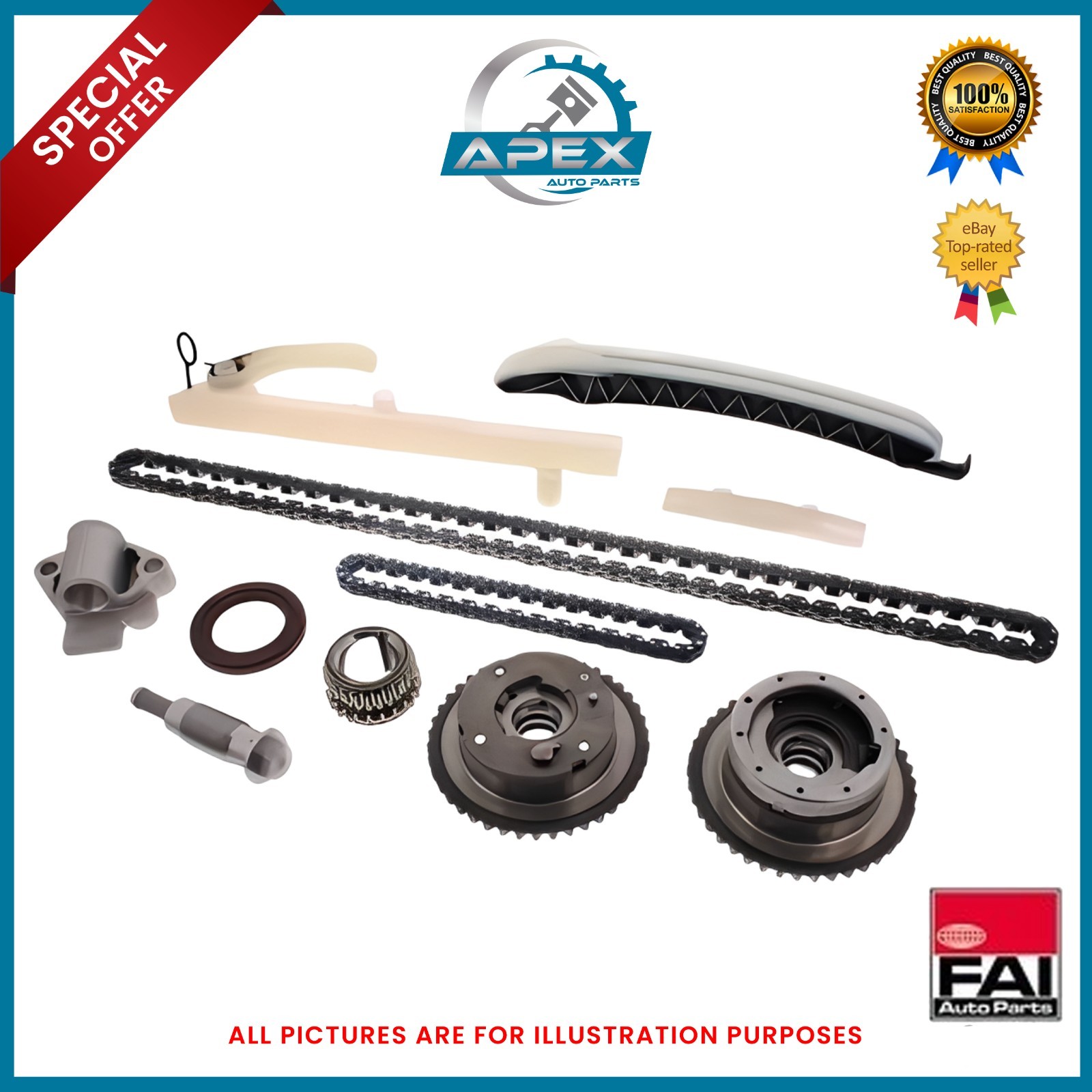 MERCEDES-BENZ 1.6L 2.0L TIMNG CHAIN KIT VVT ENGINE M264.920, M270.920 M 274.920