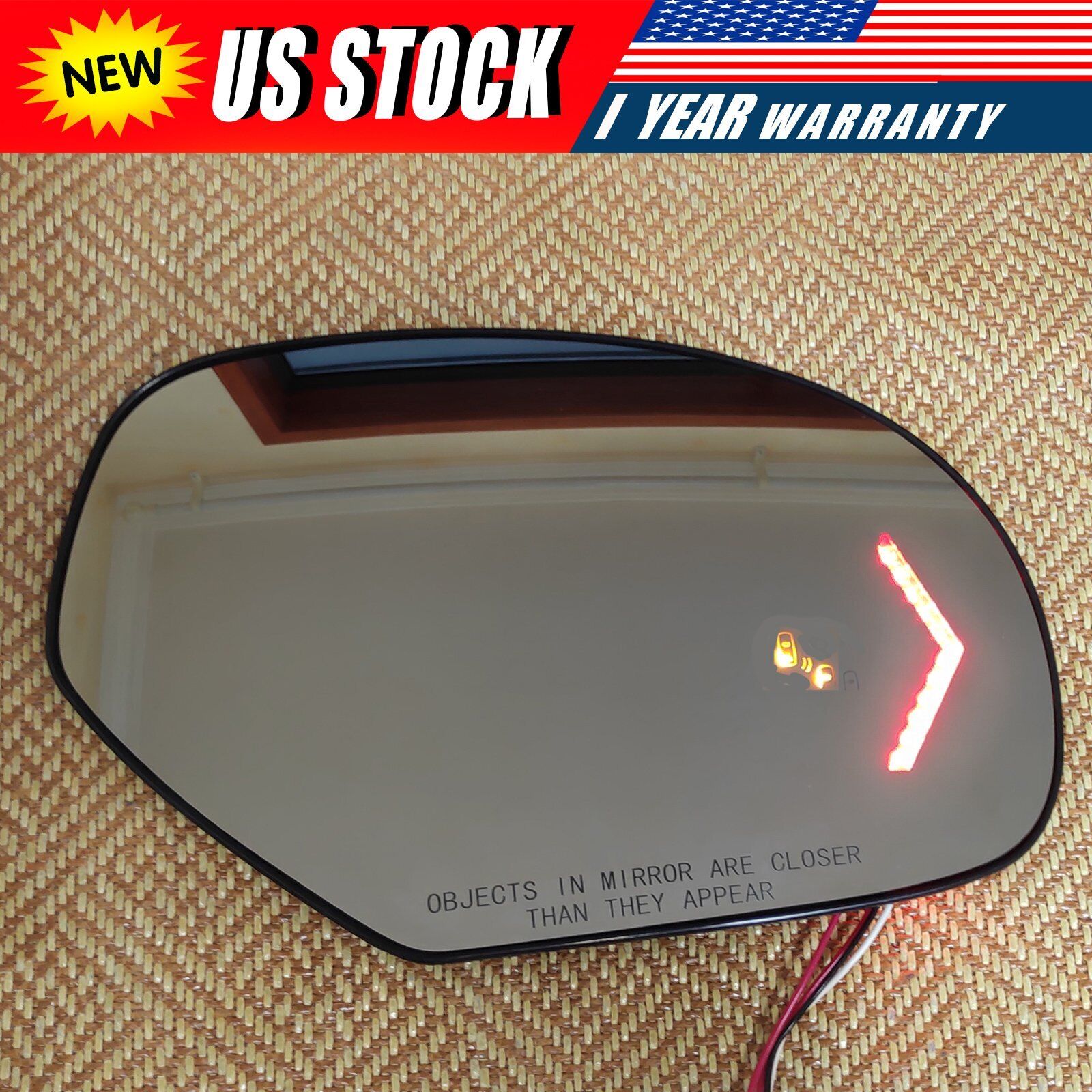 For Cadillac Chevy GMC Mirror Glass Signal Blind Spot Detection Passenger Right
